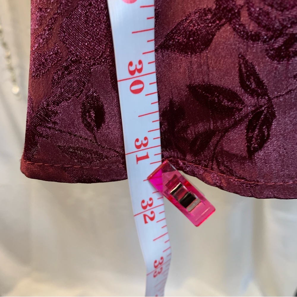 Chic Long Sleeve Burgundy Tiered Dress - Picture 7 of 16